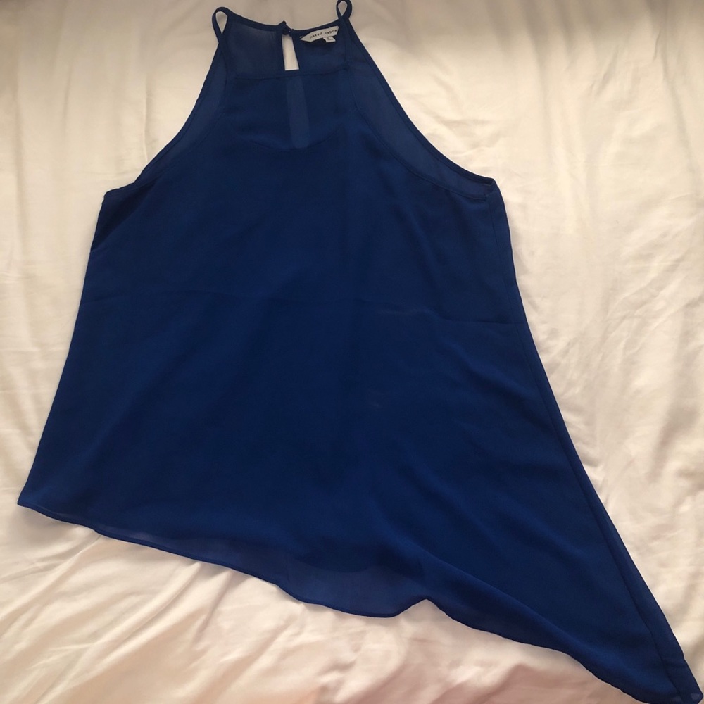 Asymmetrical royal blue top
